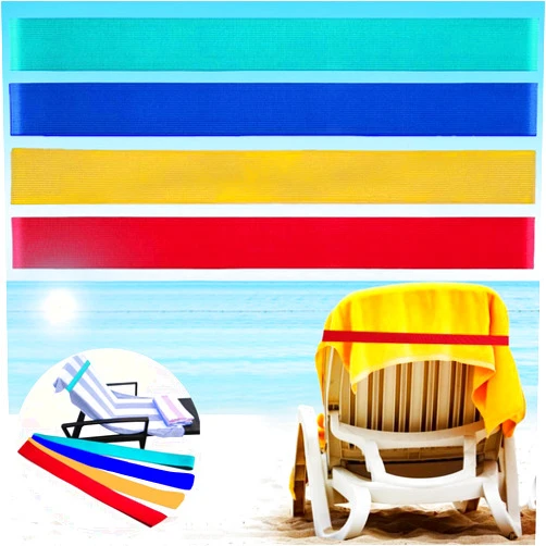 Tlowesng Beach Towel Bands (4 Pack), Beach Chair, Pool Chairs & Cruise Ship Essentials, The Better Towel Chair Clips Towel Holder Beach Towel Clips(4 Mix)