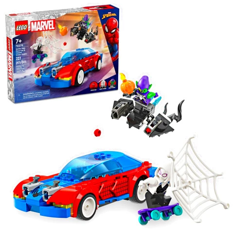 LEGO Marvel Spider-Man Race Car & Venom Green Goblin, Marvel Building Toy for Kids with Ghost-Spider Minifigure and Buildable Race Car Toy, Spider-Man Gift for Boys and Girls Ages 7 and Up, 76279