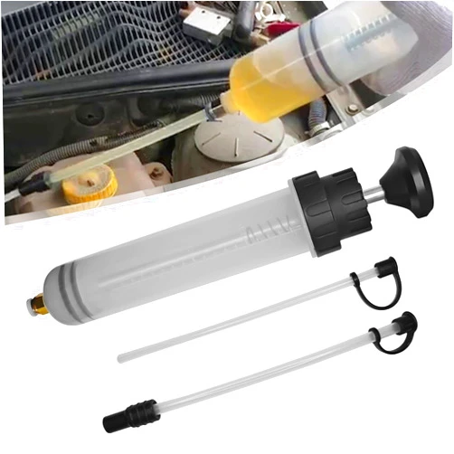 MLAHUIER Car Syringe Oil Extractor Pump, 200CC Liquid Extractor with Hose, Multi-Purpose Brake Fluid Suction Tool for Power Steering Transmission Gear Oil & Brake Fluid Transfers
