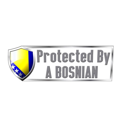 Makoroni Protected by A Bosnian Country Flag, CAR Magnet-Magnetic Bumper Sticker 3x9 or 4x12 inc, DesP78