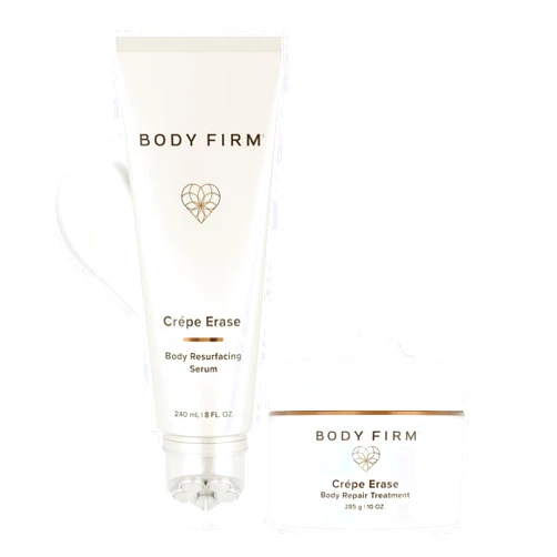 BODY FIRM Crépe Erase 2-Step Body Resurface & Repair System – Leave-On AHA/BHA Body Serum + Body Repair Treatment, Reduces Look of Crepey Skin, Firms, Smooths & Hydrates