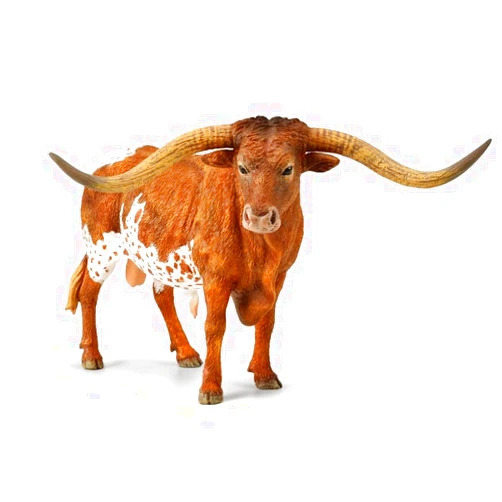 Gemini&Genius Longhorn Cow Toy Action Figure, Farm Animal Toys, Hand Painted, 6 Inches Length, Realistic and Durable Farm Toys for Children Boys and Girls Gift