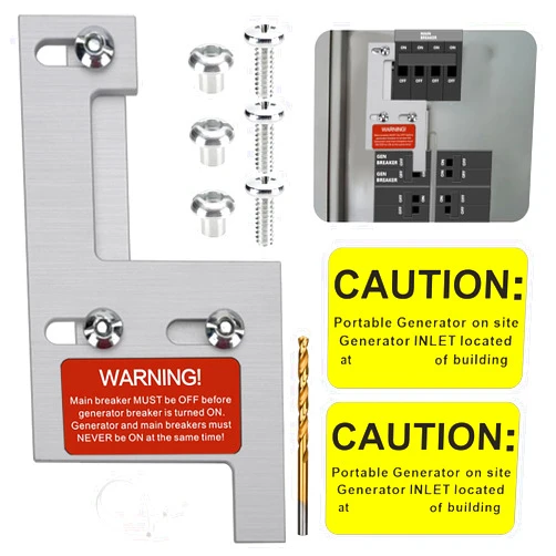 Generic Generator Interlock Kit Compatible with GE General Electeric Vertical Main150 or 200 Amp Breaker, 2 1/4 Inch Spacing Between Main and Branch Breaker
