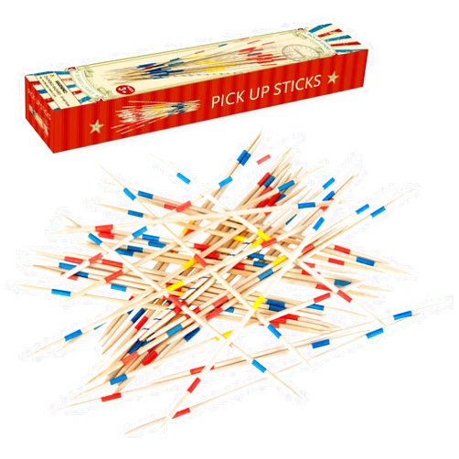 Gonoelec 41 Piece 12 Inch Bamboo Pick Up Sticks Game Classic Table Game Fun Family Board Game Gift for Adults and Kids