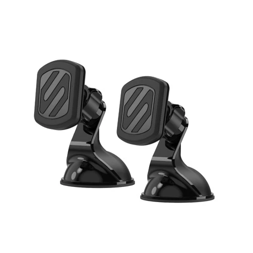 Scosche Extra Strength Suction Car Phone Mount, Magnetic Phone Holders for Your Car Windshield/Dashboard, Car Holder with 360° Rotation, Thick Metal Plate for iPhone and Android, Not MagSafe, 2-Pack