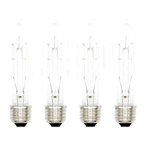 Creative Hobbies® 3090 (Pack of 4) 40T10/CL - 40 Watt T10 Clear Tubular - 120V - Medium (E26) Base - Incandescent Light Bulbs