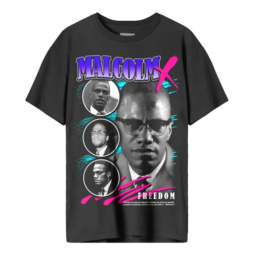 Philcos Malcolm X Collage Black T-Shirt