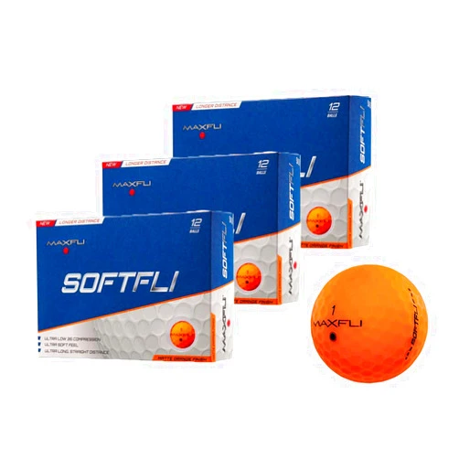 Maxfli SoftFli Matte Golf Balls - Longer Straight Distance - Soft Feel (Orange - 36 Balls)