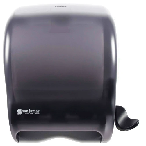 San Jamar Classic Element Paper Towel Dispenser Wall-Mounted Commercial Roll Dispenser, Fits All Core Sizes with Lever for Bathroom, Kitchens, and Restaurants, Plastic, Universal Paper, Black Pearl