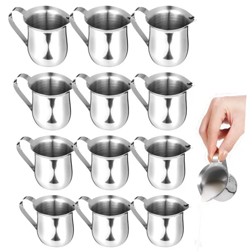 OMISTAR 12 Fit Meal Prep, PCS Stainless Steel Creamer Pitchers 3 oz