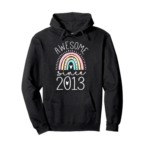 12 Year Old Rainbow Bday Outfit For Girl Awesome Since 2013 12th Birthday Rainbow Gifts Born In 2013 Pullover Hoodie