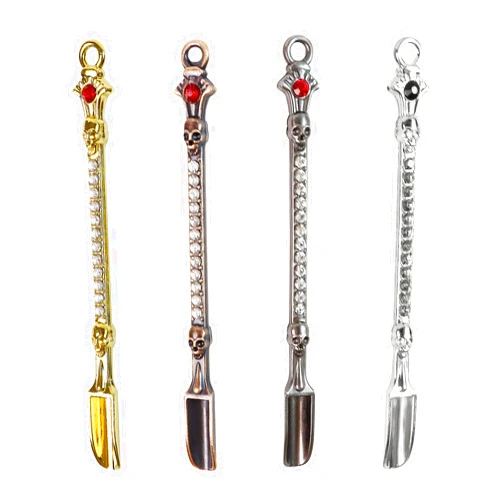 GAQWOK 4Pcs Diamond Mini Shovel Spoons Set - Spice Spoons for Powder & Spices