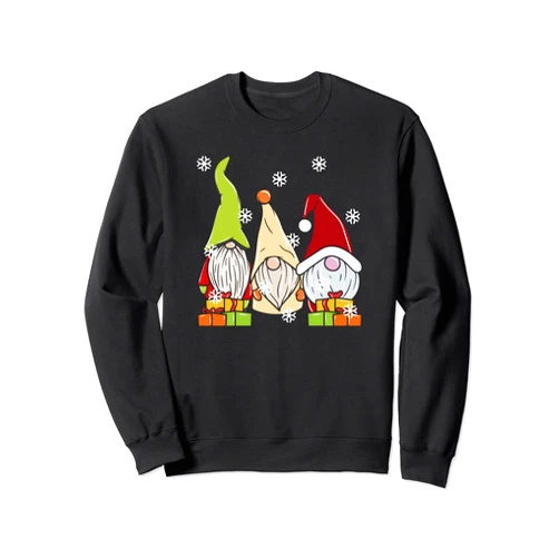 Cute Three Nordic Gnomes Graphics Three Nordic Gnomes Swedish Cute Elves Christmas Sweatshirt