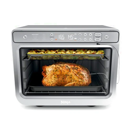Ninja Air Fryer & Toaster Oven Combo | 10-in-1 Prestige Smart XL Oven with Pro Cook System Thermometer | Fits up to a 12lb Turkey | Pizza, Bake, Dehydrate | 1800 Watts | Stainless Steel | DT551