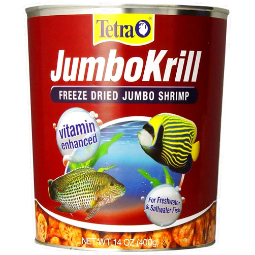 Tetra JumboKrill Freeze-Dried Jumbo Shrimp 14 Ounces, Natural Shrimp Treat For aquarium Fish, red (16200)