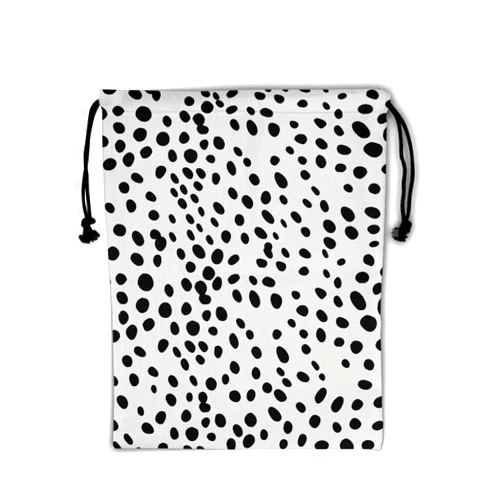 Nerxy Black Dots Gymnastics Grip Bag - Polka Dot Grips Bag Animal Gym Bag for Gymnasts Animal Spots Drawstring Storage Bags Pouch Adjustable