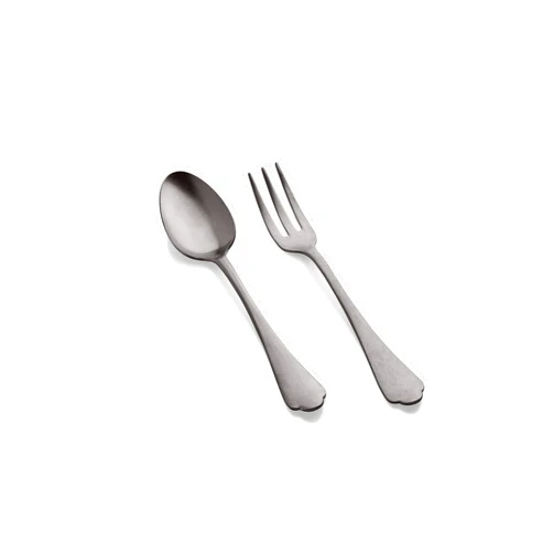 Mepra SpA Gold Serving Set (Fork And Spoon) Dolce Vita Pewter Oro Nero