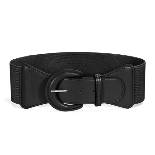 JASGOOD Women Retro Wide Stretchy Waist Belt, Vintage Chunky Buckle Belts for Dress