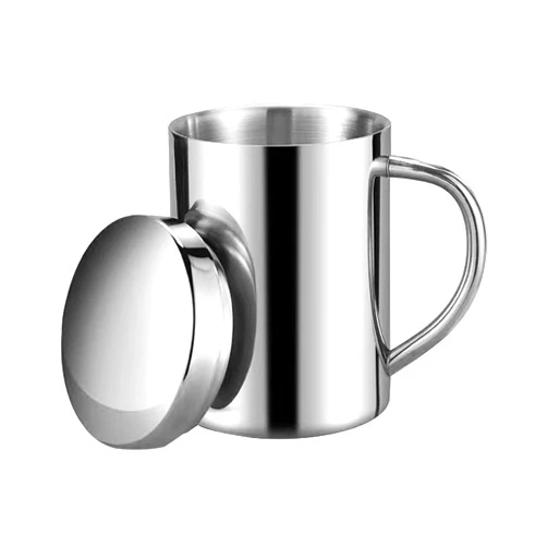 DASHTHER 13.5 oz Stainless Steel Double-Walled Metal Mugs - Insulated Coffee & Tea Cup with Lid and Handle for Camping and Everyday Use (1 piece)