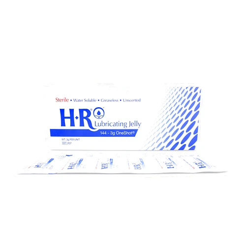 HR Pharma Sterile Bacteriostatic Lubricating Jelly Oneshot Packets for Catheter Insertion, Anti-Chafing and Personal Use, Water Soluble Lubricant, Made in USA, Box of 144 3g Packets