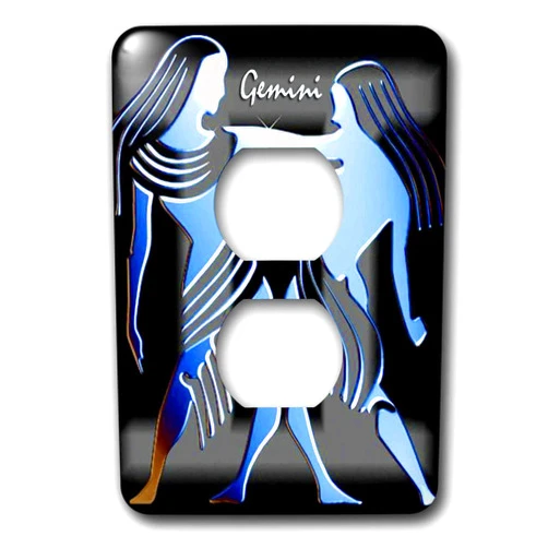 3dRose lsp_920_6 Gemini Zodiac Sign 2 Plug Outlet Cover
