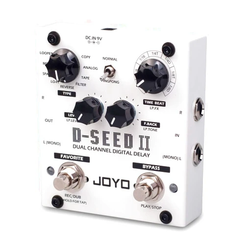 JOYO D-SEED-II Multi Pedal Effect, Stereo Looper Effect & Delay Pedal Effect for Electric Guitar Dual Channel & 8 Digital Delay Modes