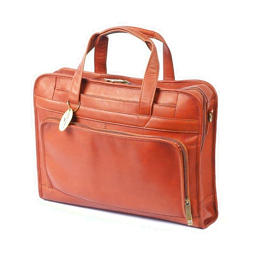 Claire Chase Professional Computer Briefcase, Saddle, One Size