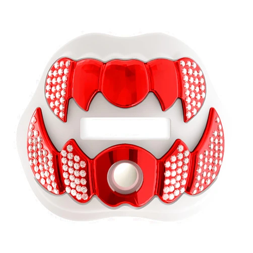 LeCool Football Mouth Guard with Connected Strap- 3D Beast Chrome Adult and Youth Mouth Guard-Mouth Piece for Sports for Maximum Air Flow and Teeth Protection