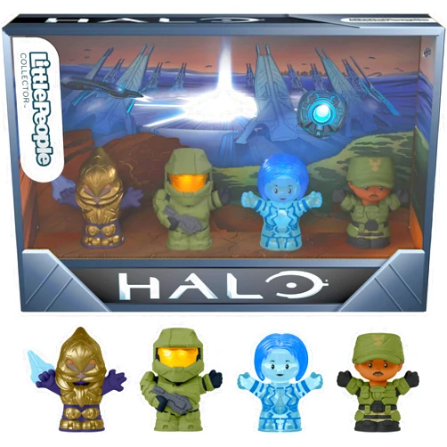 LITTLEPEOPLE COLLECTOR Little People Collector Halo Video Game Special Edition Set for Adults & Fans, 4 Character Figures in Display Gift Box