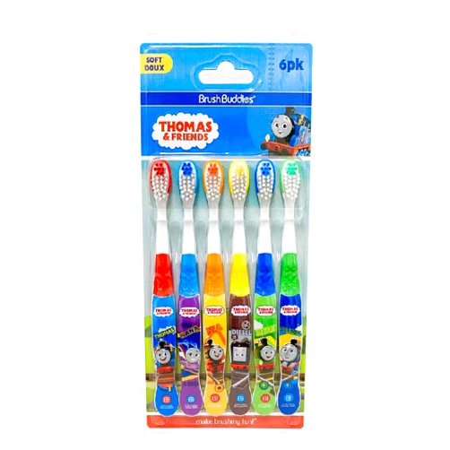 Brush Buddies Thomas & Friends Toothbrush for Kids, Kids Toothbrushes, Toddler Toothbrush Ages 2-4, Soft Bristles for Kids, 6PK