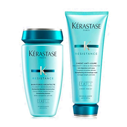 KÉRASTASE Resistance force Architecte Shampoo & Ciment Anti-Usure Conditioner Set, Reconstructing Repair formulated with Pro-Keratine Complex for Weak and Damaged Hair