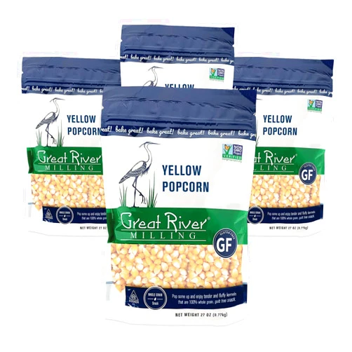 Great River Milling, Yellow Popcorn, Non-Organic, 27 Ounces (Pack of 4) Whole Yellow Popcorn