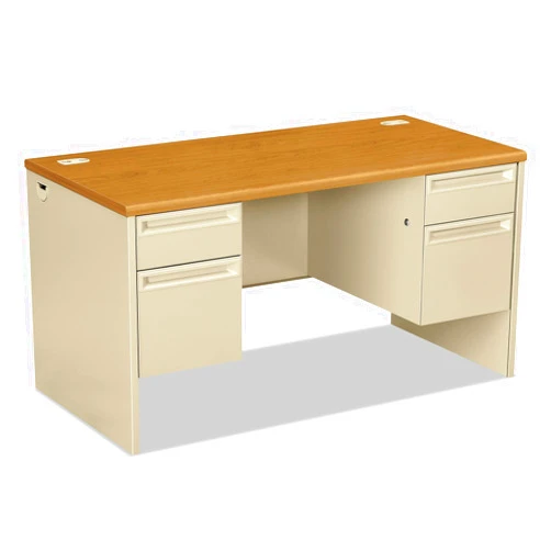 HON 38155CL 38000 Series Double Pedestal Desk, 60w x 30d x 29-1/2h, Harvest/Putty