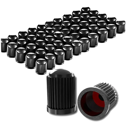 CKAuto 50 Pack Tire Valve Caps, Plastic Valve Stem Caps with O Rubber Seal, Universal Stem Covers for Cars, SUVs, Bike and Bicycle, Trucks, Motorcycles, Airtight Seal Dust Proof, Black 5 Dollar Item