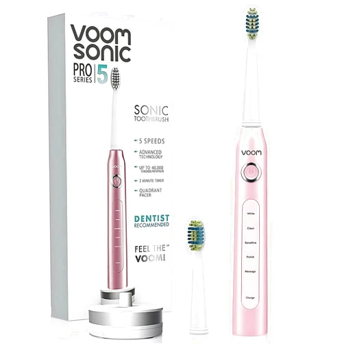 Voom Sonic Pro 5 Electric Toothbrush for Adults - Ultrasonic Electric Toothbrushes with Replacment Brush Head, Dentist Recommended Power Sonic Toothbrush with 5 Modes