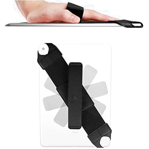 Fintie Universal Tablet Hand Strap Holder, 360 Degrees Swivel PU Leather Handle Grip with Elastic Belt, Secure Portable for 7-8 Inch iPad Mini/Sumsung Galaxy Tab/Android/Windows Tablets
