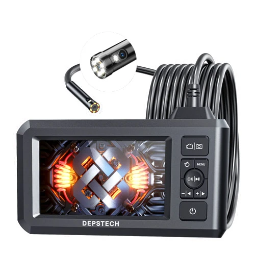DEPSTECH Dual Lens Industrial Endoscope, 1080P Digital Borescope Inspection Camera, 7.9mm IP67 Waterproof Camera, Sewer Camera with 4.3