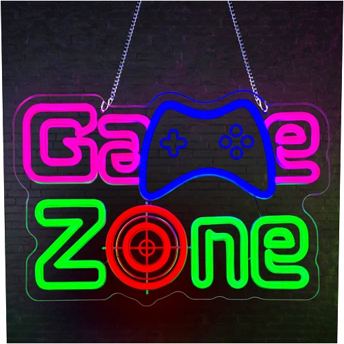 ReyeeInc Gamer Neon Sign, Bright and Dimmable Large Colorful Cool Neon Light for Gaming Video Room Bedroom Wall Decor, USB Powered LED Game Room Night Lights Gift for Boys Teen Kids Gamers(15.4X12.6