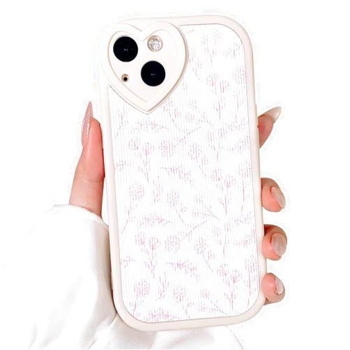 Lovmooful Compatible for iPhone 14 Plus Case Cute Flower Floral Leaf with Love Lens Bumper Protector for Girls Women Soft TPU Shockproof Protective Girly for iPhone 14 Plus-Pink Floral