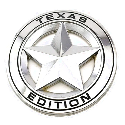 GO-UPP 3D Metal Texas Edition Star Car Emblem Badge for Ford Jeep Dodge Mercedes BMW Volvo Chevrolet Nissan Mazda Audi VW Nissan Honda Toyota Lexus Lincoln SUV Car Styling Decoration Accessories