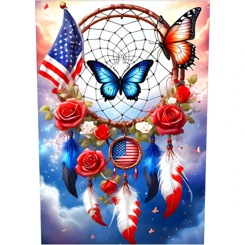 GDYEEH DIY 5D Flowers Butterfly Diamond Art Kits, Round Full Drill Dreamcatcher Diamond Painting Picture, Fantasy Painting by Numbers Art Kits for Adults Beginners Home Wall Decor 12x16 inch