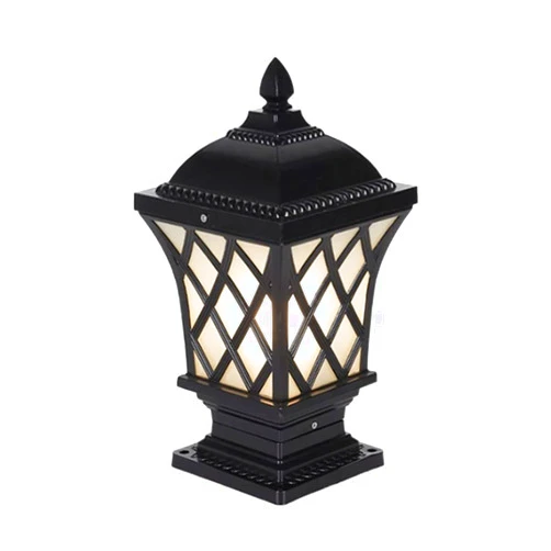 CZLZY Square Aluminum Pillar Lamp, Outdoor Waterproof Pillar Lights, E27 Base Lights, Glass Lampshades, Courtyard Villa Floor Lamps, Lawn Garden Landscape Lights,