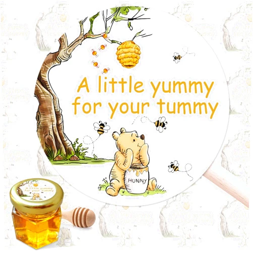 Kwtzkuo® 80pcs Winnie Baby Shower Decorations Sticker Pack Classic Pooh Bear Label Set Birthday Party Favors Food Labels