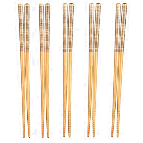 Crate & Barrel Black Striped Bamboo Chopsticks, Set of 5 Pairs 0.32