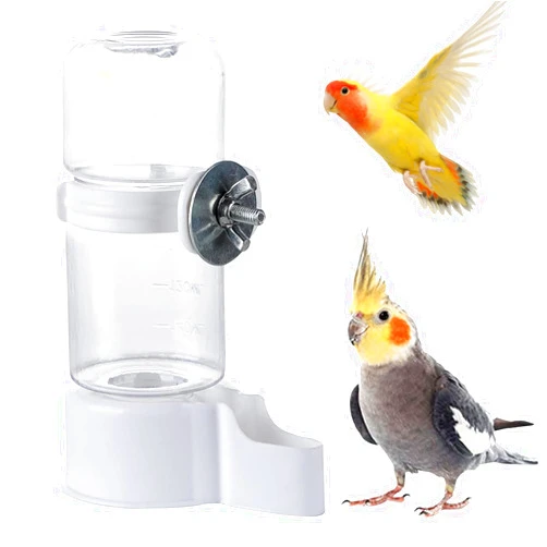 WQY GroceryShop Automatic Pet Bird Water Feeder, Bird Water Dispenser for Cage, Bird Cage Suspended Automatic Water Dispenser, Bird Feeders for Parakeet Budgie Cockatiel Lovebirds Canary Finch