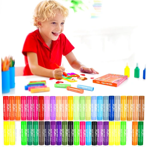 MayMoi Tempera Paint Sticks, Bright Colors Tempera Paint Sticks Quick Drying, Easy to Color and Washable Paint Crayons for Kids and Students (48 Colors)