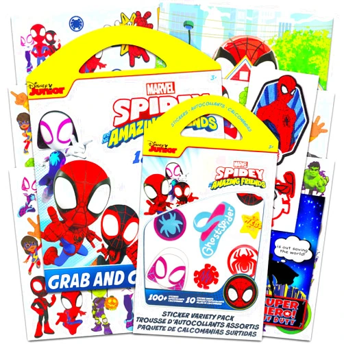 Trends International Marvel Spidey and His Amazing Friends Stickers Bundle ~ 280+ Spidey Stickers Featuring Peter Parker, Miles Morales, and Gwen Stacy Plus More (Spiderman Party Supplies)