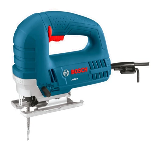 BOSCH JS260 Top-Handle Jig Saw - 6.0 Amp Motor, Variable Speed Control, Low-Vibration Plunging Design, Toolless Blade Change System - Ideal for Accurate and Smooth Cutting