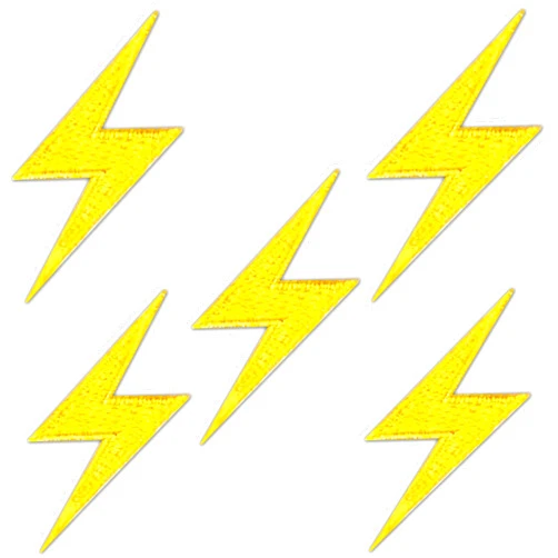 Laughing Lizards Yellow Lightning Bolts Iron On Patch Appliques - Good for Clothing Uniform Hat Backpack Jacket Pants Accessories