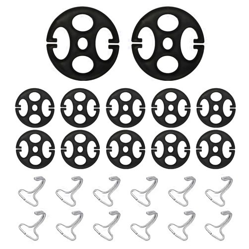 Kewucn 24PCS Car Seat Cover Plum Plate Metal Hooks, 12PCS Metal Hooks Set Locking Clip & 12PCS Plastic Auto Seat Covers Chucks, Plastic Fastener Fit Replacement Accessories for Car Seat (Black)